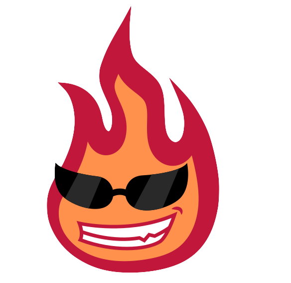 Fire Emoji Smiling with Sunglasses